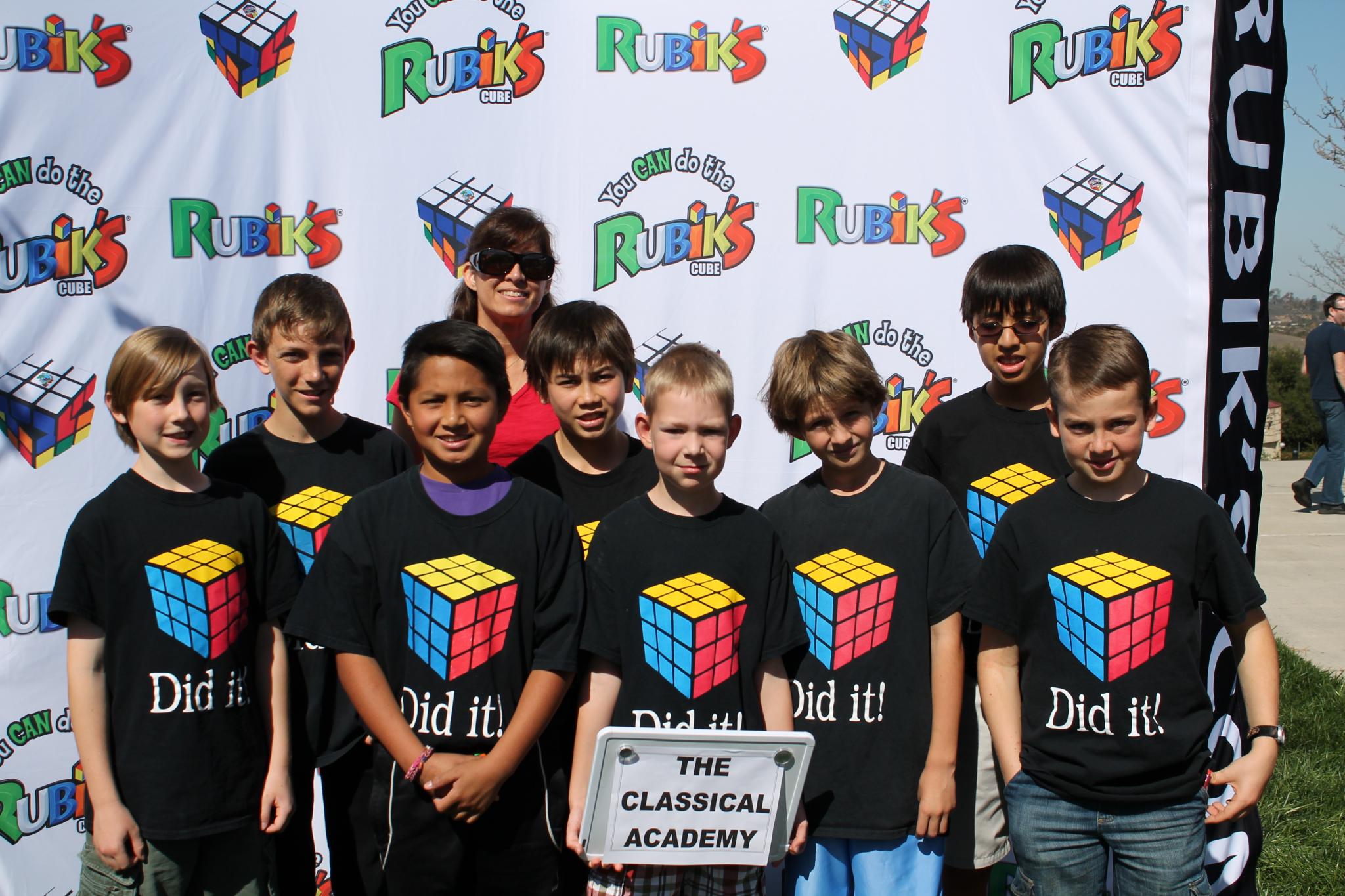 kids with cubing shirts